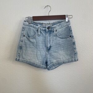 Abercrombie And Fitch Womens Size 24 High Rise Denim Shorts Light Wash Cuffed